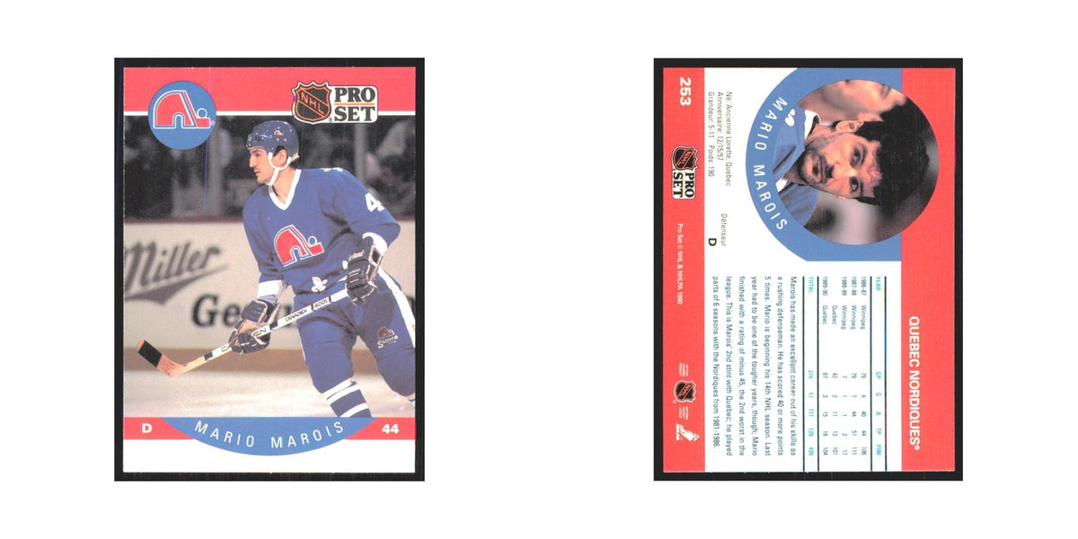 1990 Pro Set Mario Marois Quebec Nordiques #253