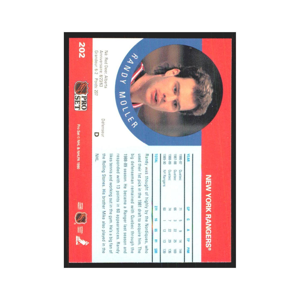 1990 Pro Set Randy Moller New York Rangers #202