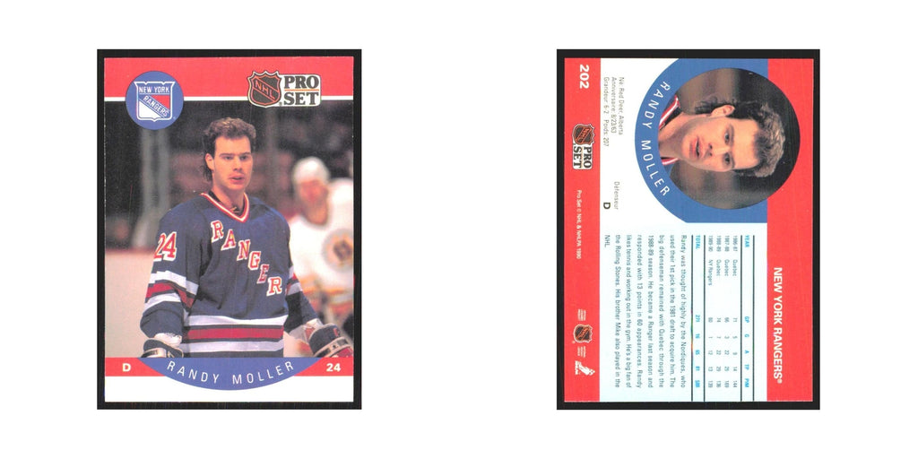 1990 Pro Set Randy Moller New York Rangers #202