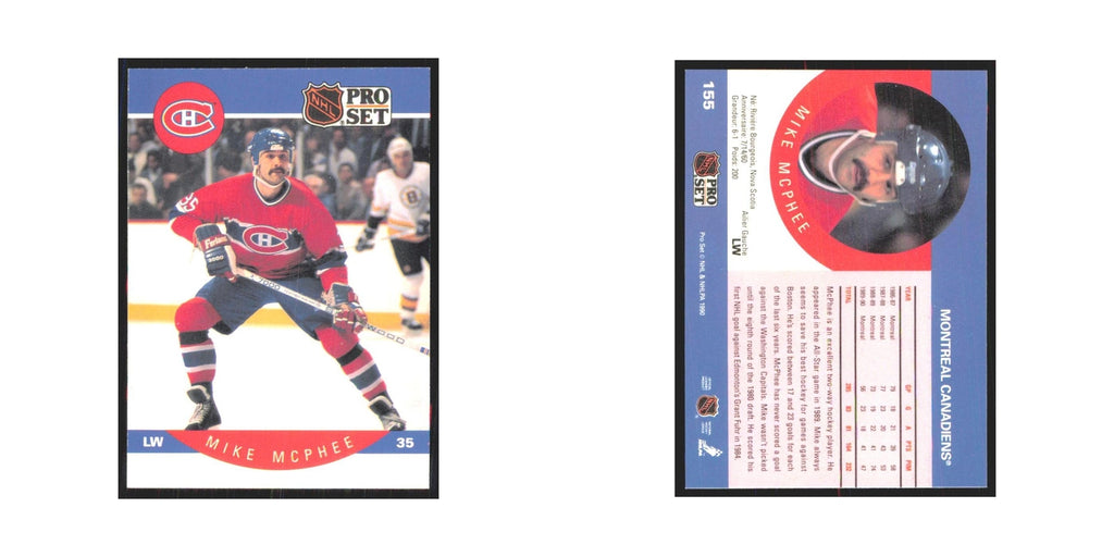 1990 Pro Set Mike McPhee Montreal Canadiens #155