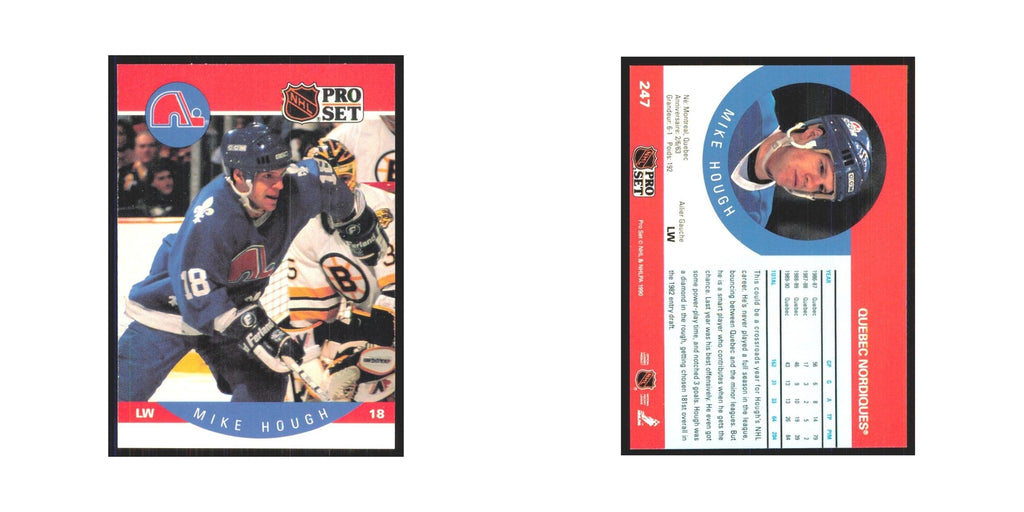 1990 Pro Set Mike Hough Quebec Nordiques #247