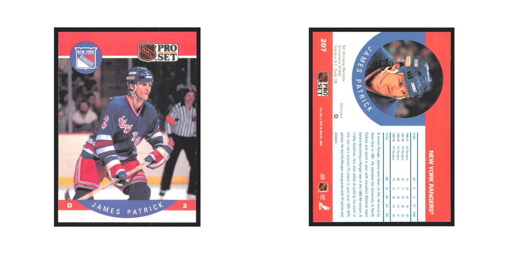 1990 Pro Set James Patrick New York Rangers #207
