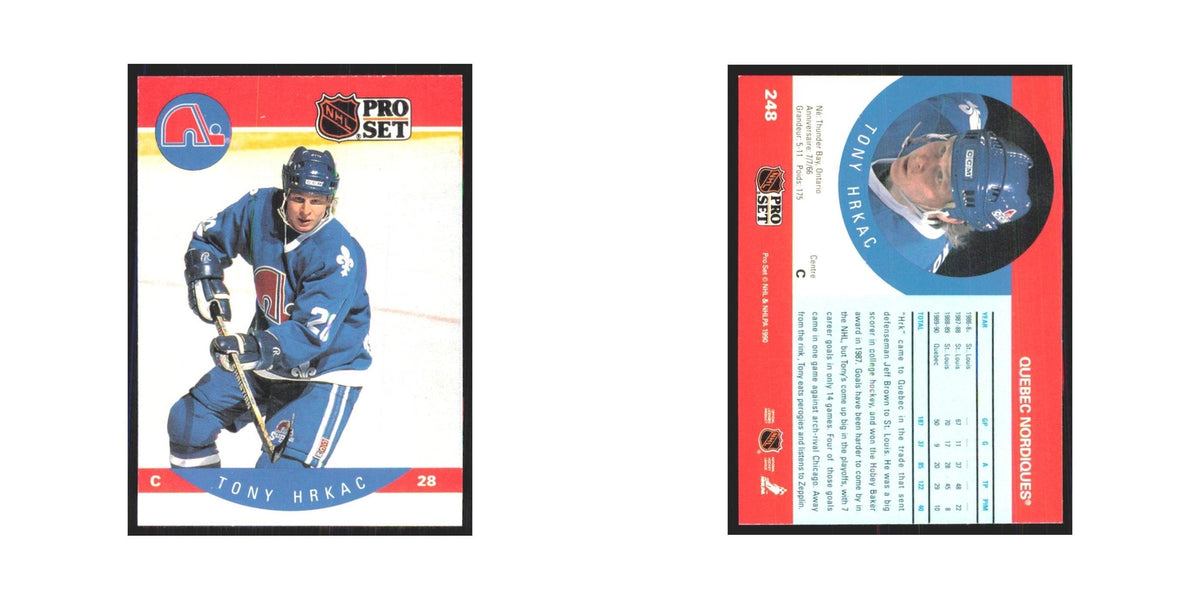 1990 Pro Set Tony Hrkac Quebec Nordiques #248