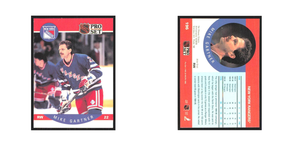 1990 Pro Set Mike Gartner New York Rangers #196