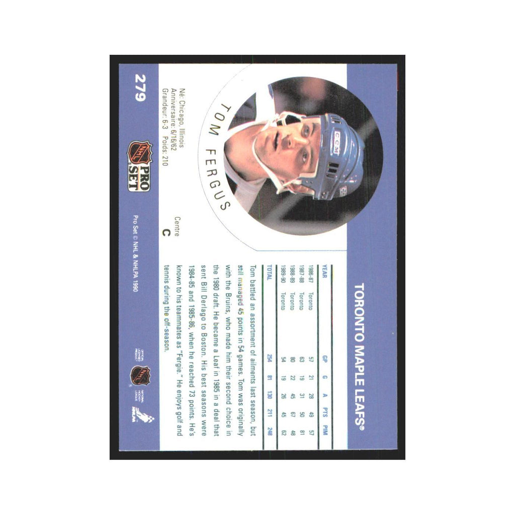 1990 Pro Set Tom Fergus Toronto Maple Leafs #279