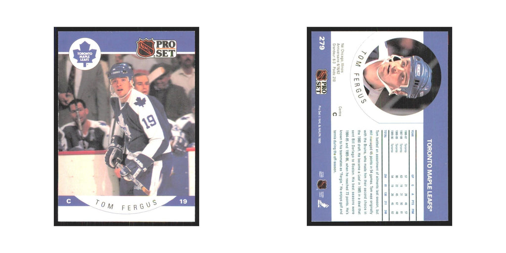 1990 Pro Set Tom Fergus Toronto Maple Leafs #279