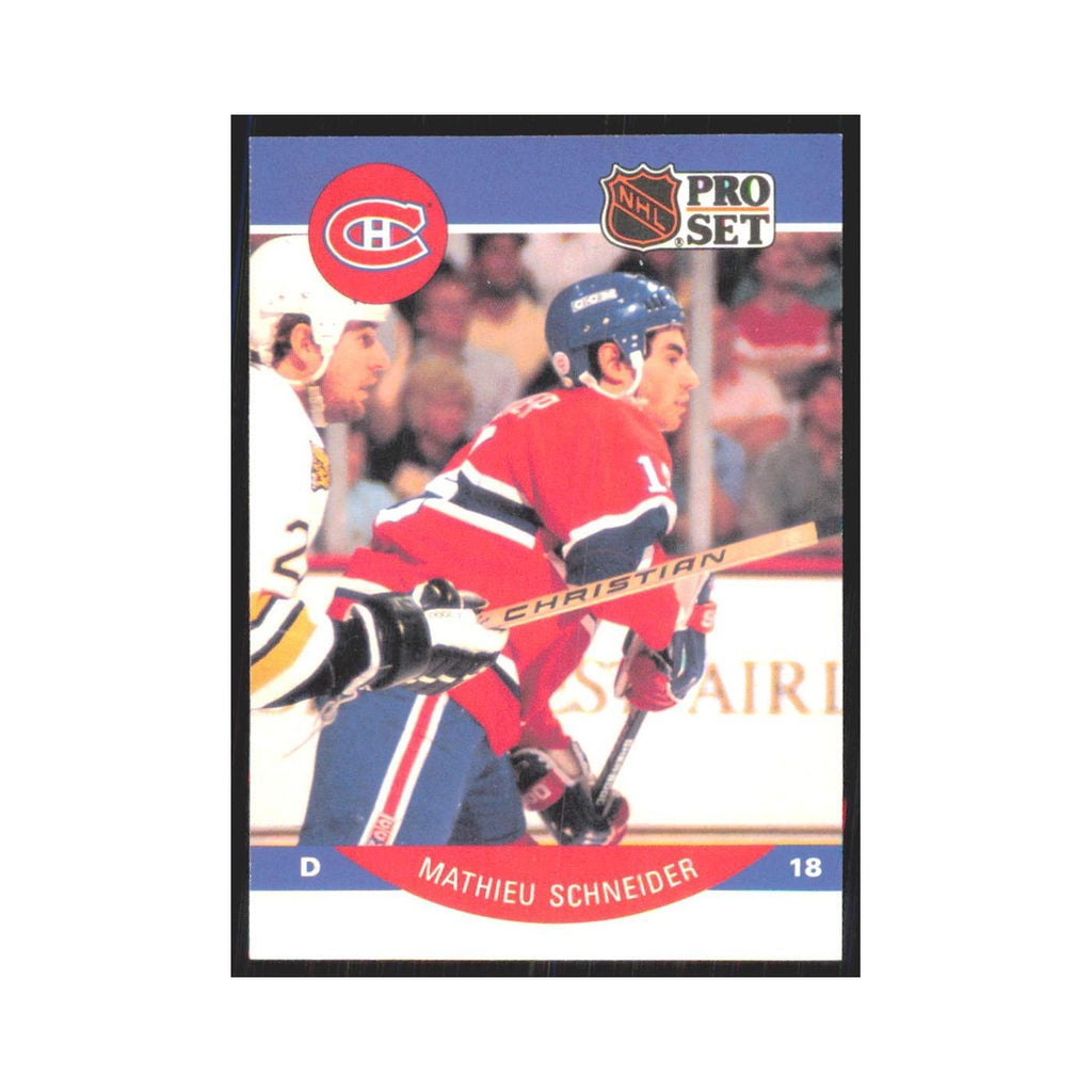 1990 Pro Set Mathieu Schneider Montreal Canadiens #158