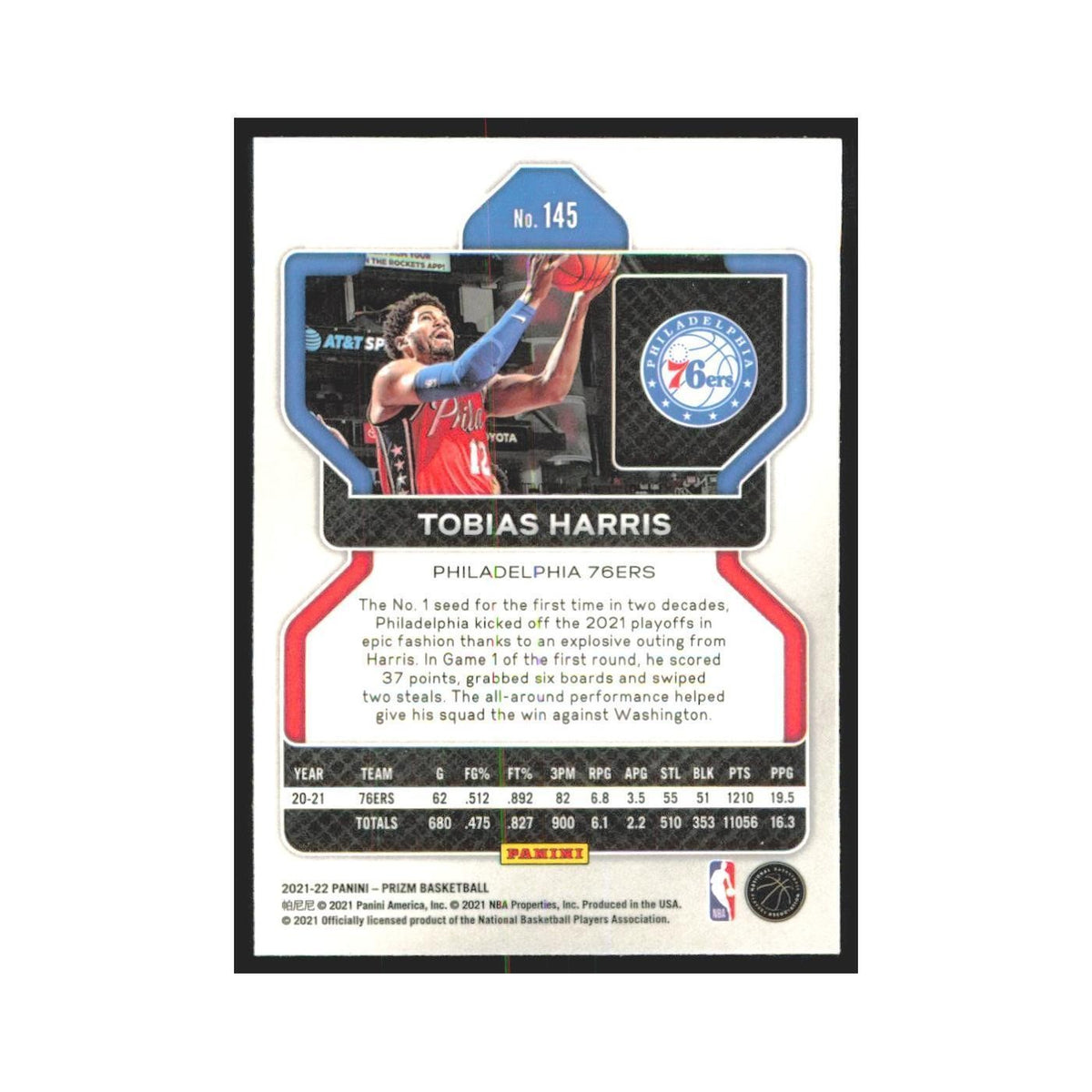 2021 Panini Prizm Tobias Harris 76ers #145