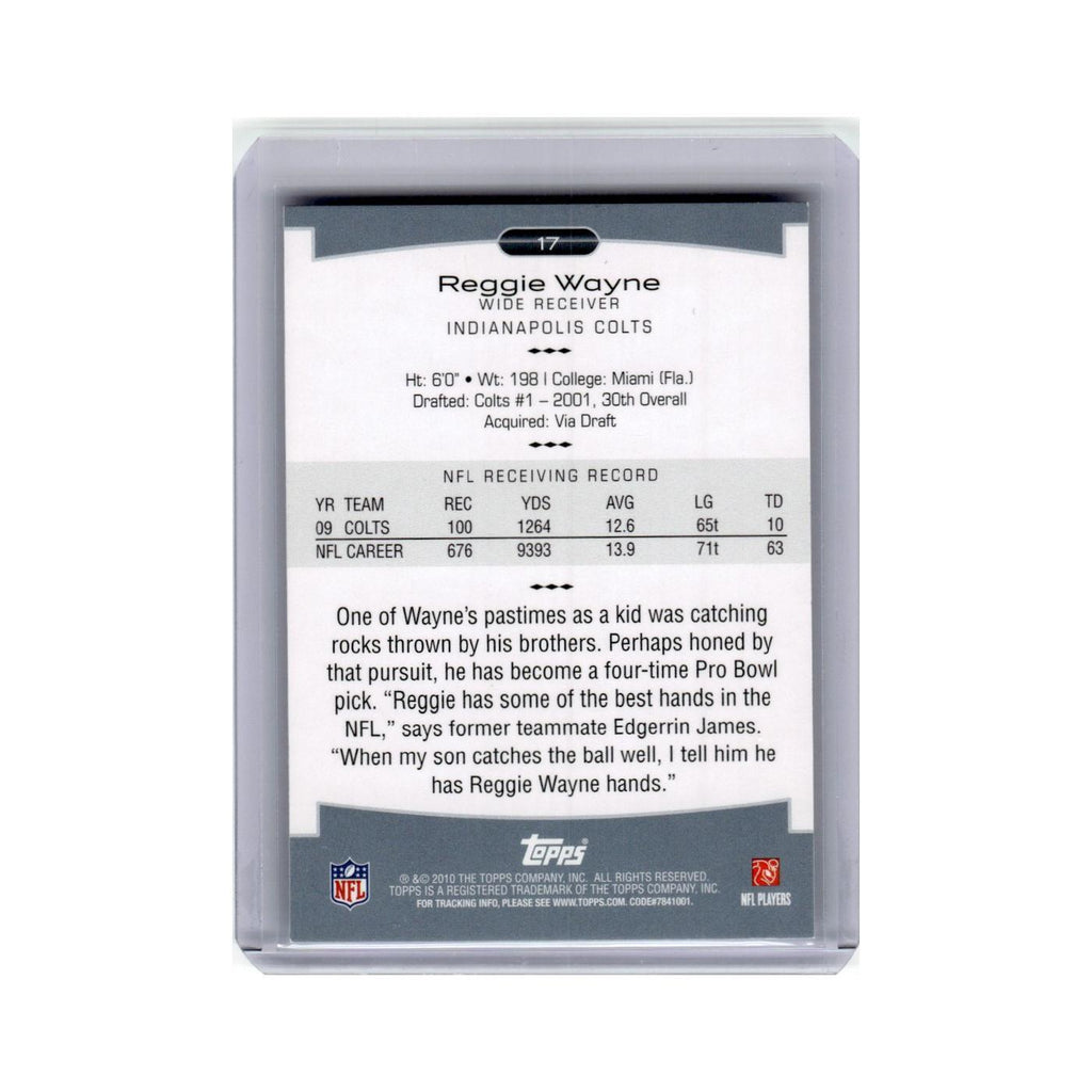Reggie Wayne 2010 Topps Platinum #17 Indianapolis Colts Football Card NM