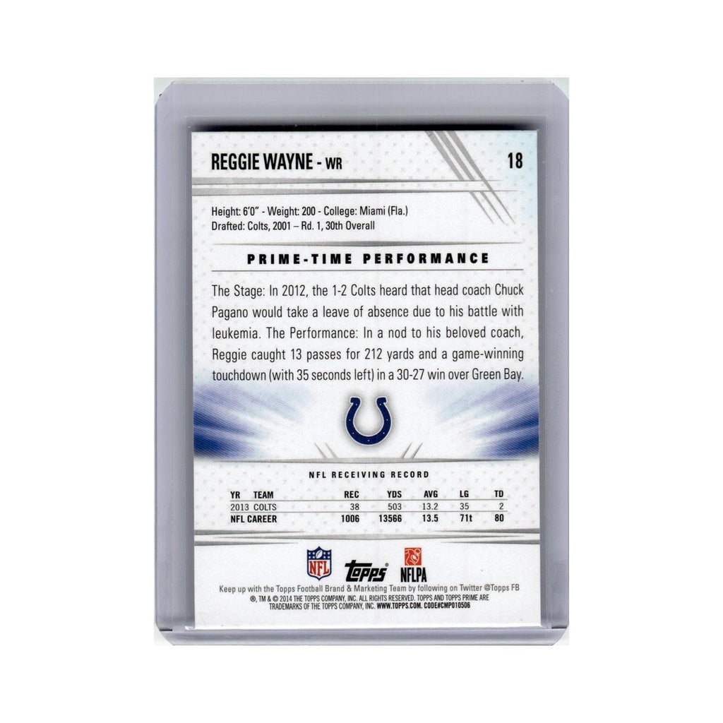 Reggie Wayne 2014 Topps Prime #18 Indianapolis Colts Football Card NM
