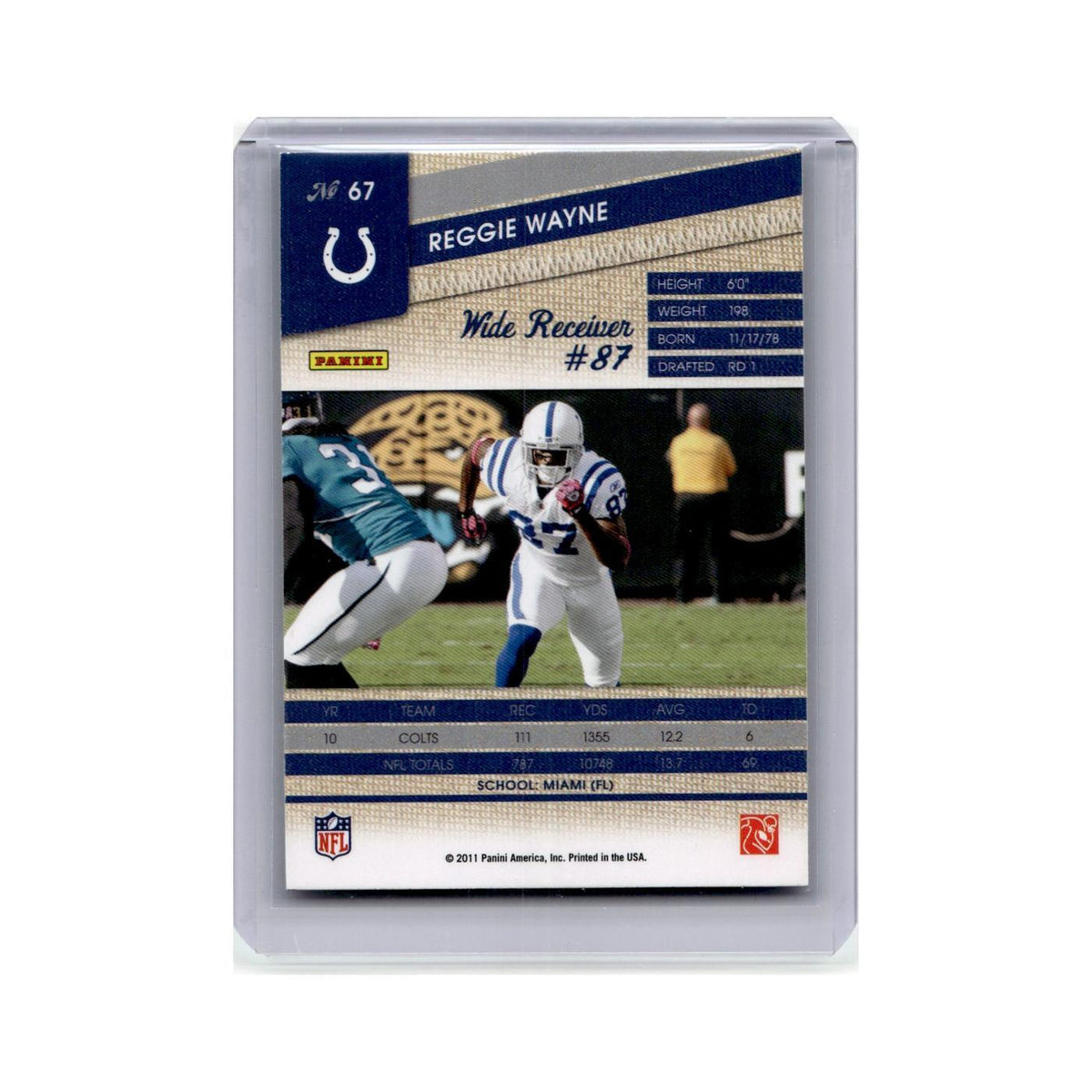 Reggie Wayne 2011 Panini Threads #67 Indianapolis Colts Football Card NM