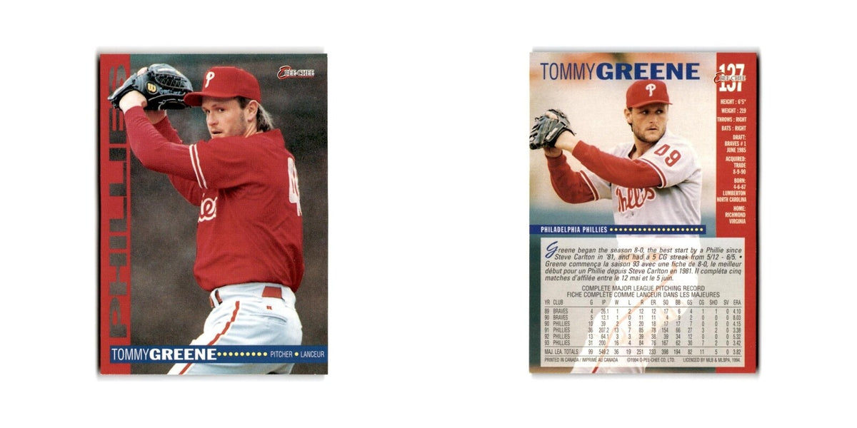 Tommy Greene 1994 O-Pee-Chee #137 Philadelphia Phillies Baseball Card NM