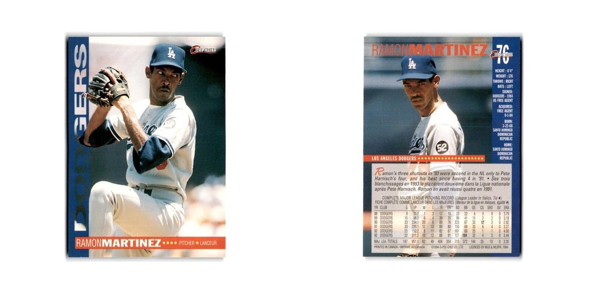 Ramon Martinez 1994 O-Pee-Chee #76 Los Angeles Dodgers Baseball Card NM