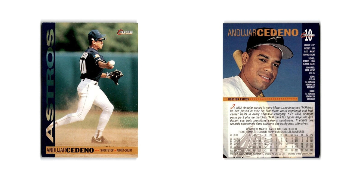 Andujar Cedeno 1994 O-Pee-Chee #10 Houston Astros Baseball Card NM