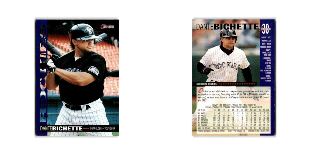 Dante Bichette 1994 O-Pee-Chee #30 Colorado Rockies Baseball Card NM