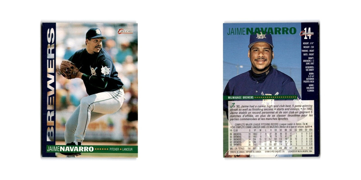 Jamie Navarro 1994 O-Pee-Chee #14 Milwaukee Brewers Baseball Card NM