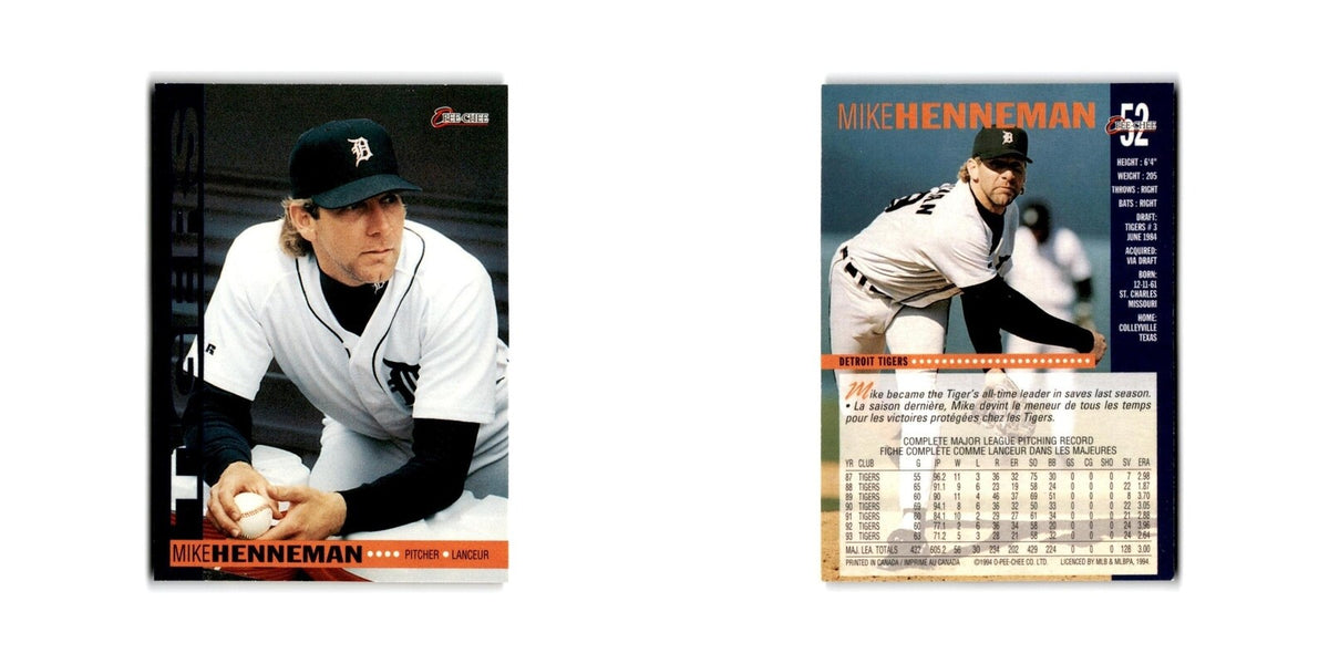 Mike Henneman 1994 O-Pee-Chee #52 Detroit Tigers Baseball Card NM