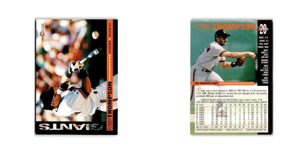 Robby Thompson 1994 O-Pee-Chee #20 San Francisco Giants Baseball Card NM