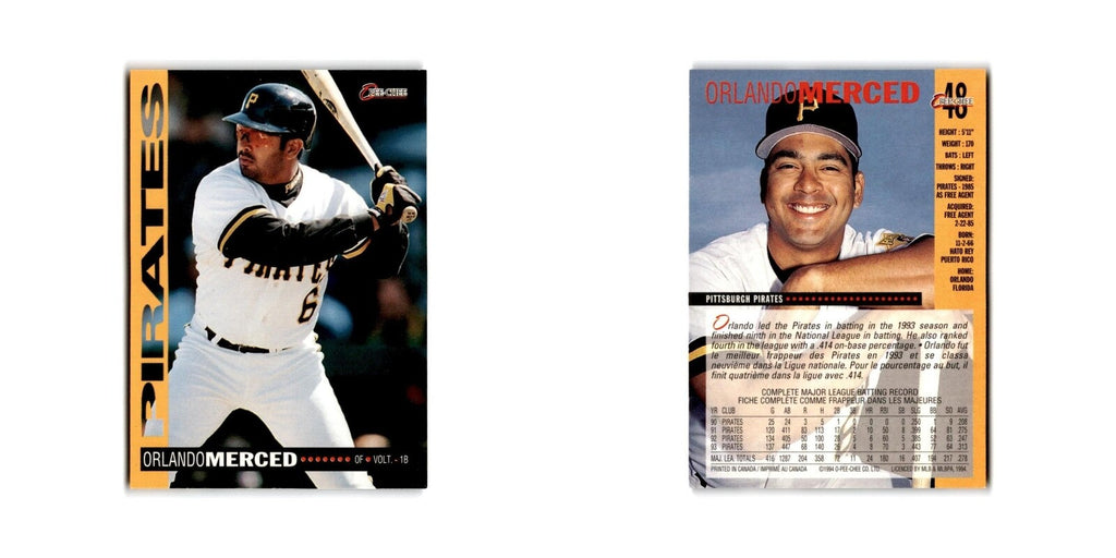 Orlando Merced 1994 O-Pee-Chee #48 Pittsburgh Pirates Baseball Card NM