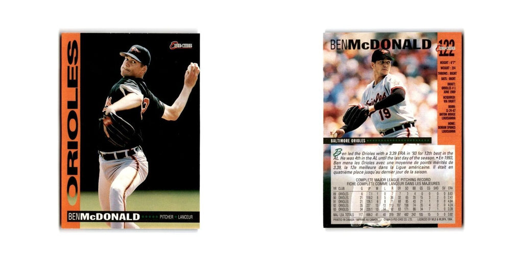 Ben McDonald 1994 O-Pee-Chee #122 Baltimore Orioles Baseball Card NM