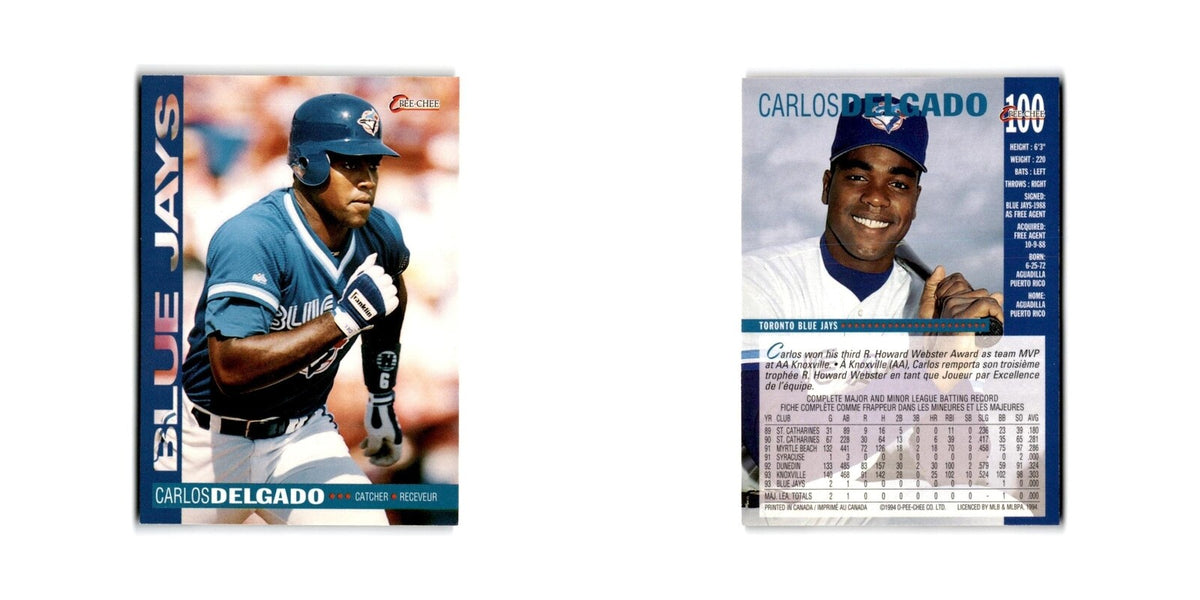 Carlos Delgado 1994 O-Pee-Chee #100 Toronto Blue Jays Baseball Card NM