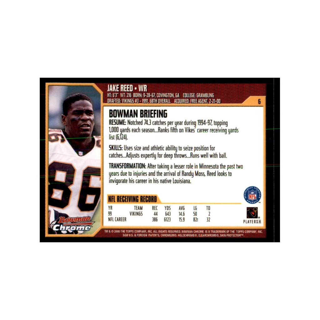 2000 Bowman Chrome Jake Reed Football Cards #6