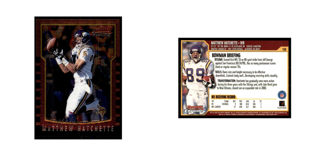 2000 Bowman Chrome Matthew Hatchette Football Cards #138