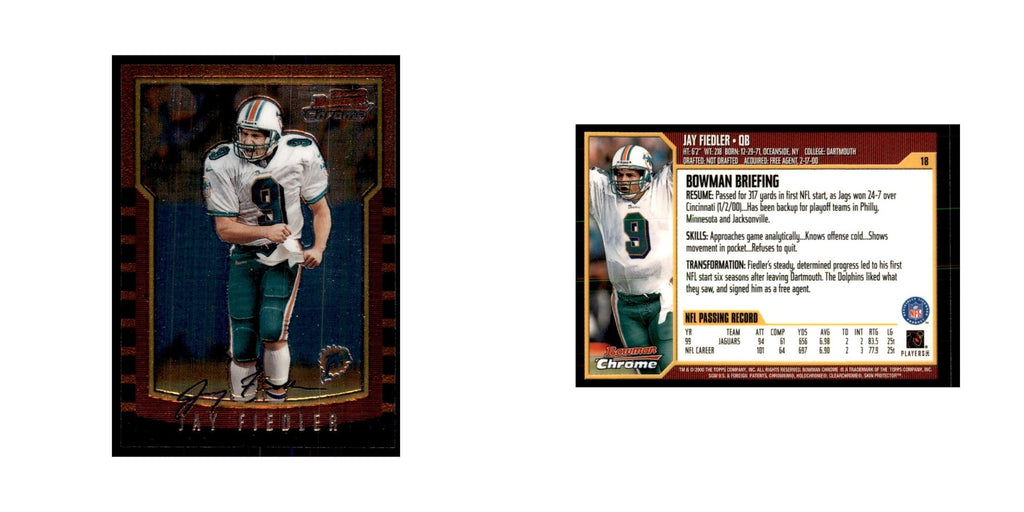 2000 Bowman Chrome Jay Fiedler Football Cards #18