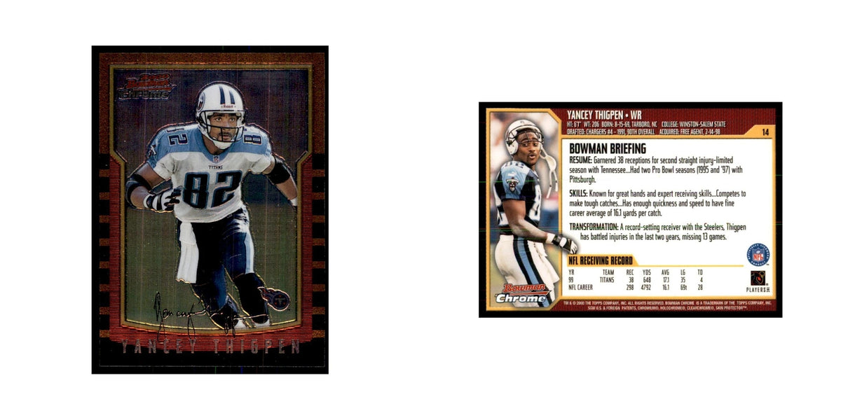 2000 Bowman Chrome Yancey Thigpen Football Cards #14
