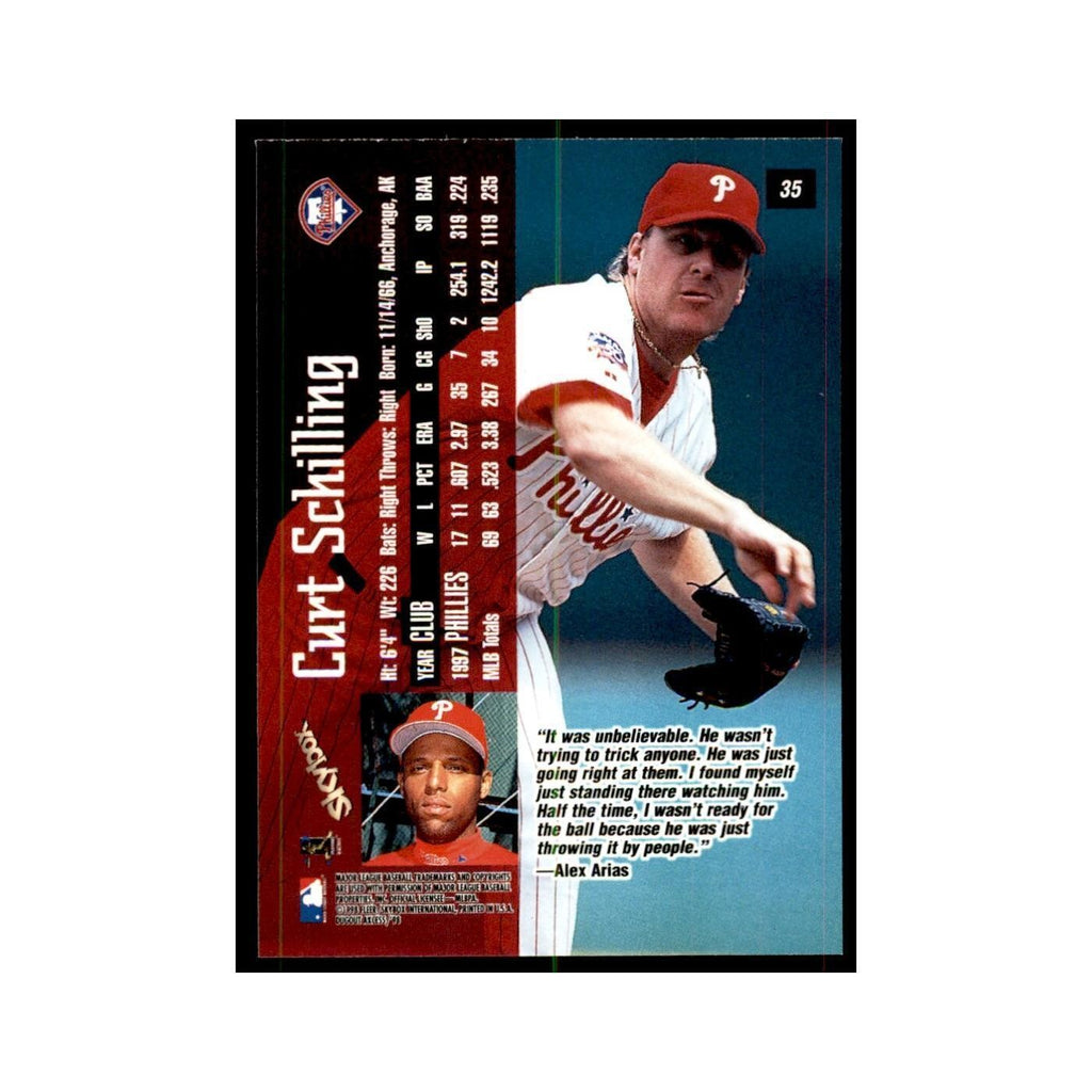 1998 SkyBox Dugout Axcess Curt Schilling Baseball Cards #35