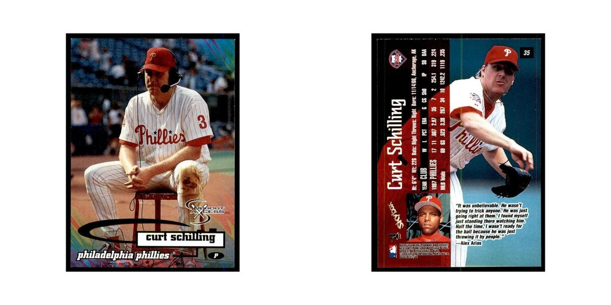 1998 SkyBox Dugout Axcess Curt Schilling Baseball Cards #35