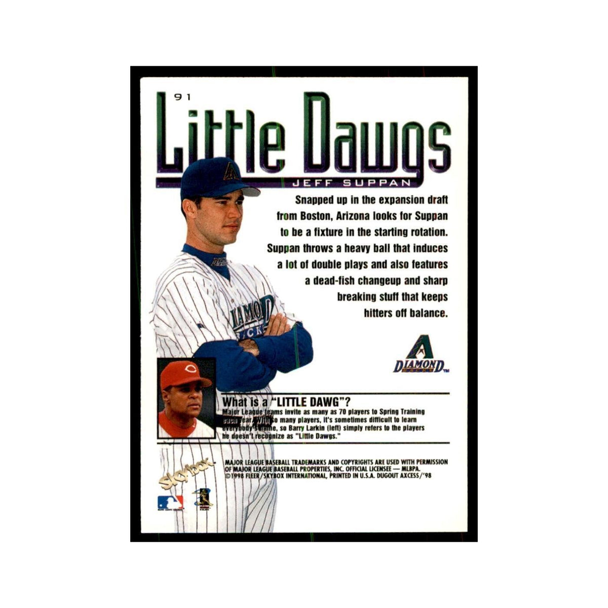 1998 SkyBox Dugout Axcess Jeff Suppan Baseball Cards #91