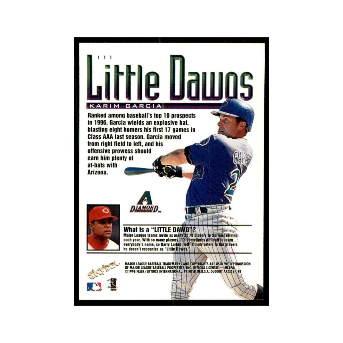 1998 SkyBox Dugout Axcess Karim Garcia Baseball Cards #111