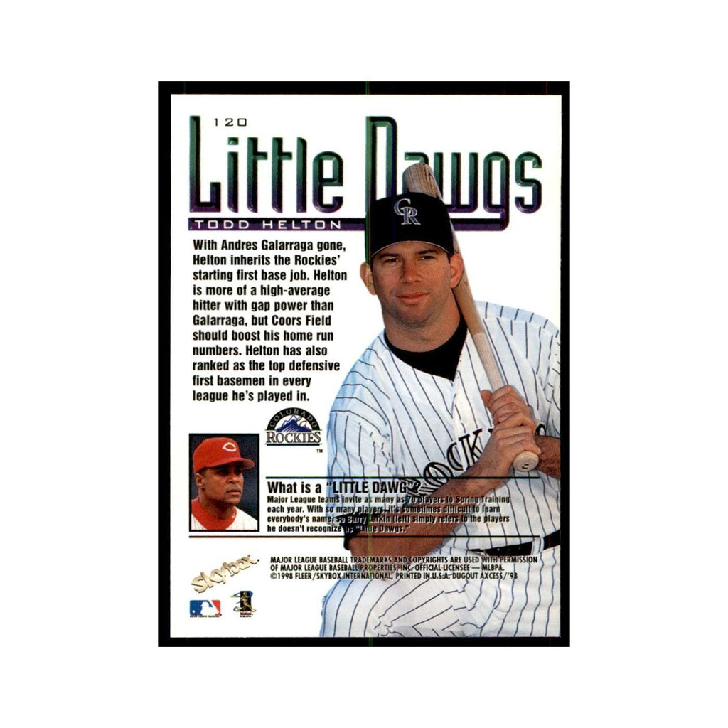 1998 SkyBox Dugout Axcess Todd Helton Baseball Cards #120