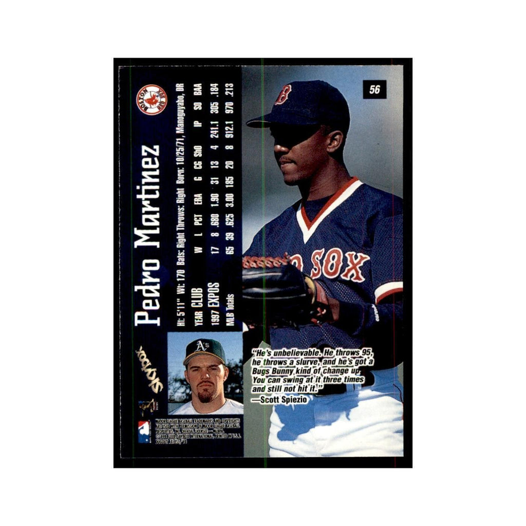 1998 SkyBox Dugout Axcess Pedro Martinez Baseball Cards #56