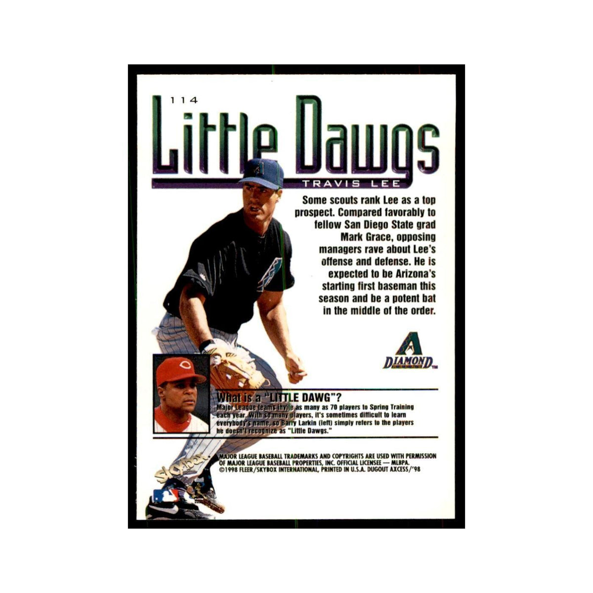 1998 SkyBox Dugout Axcess Travis Lee Baseball Cards #114