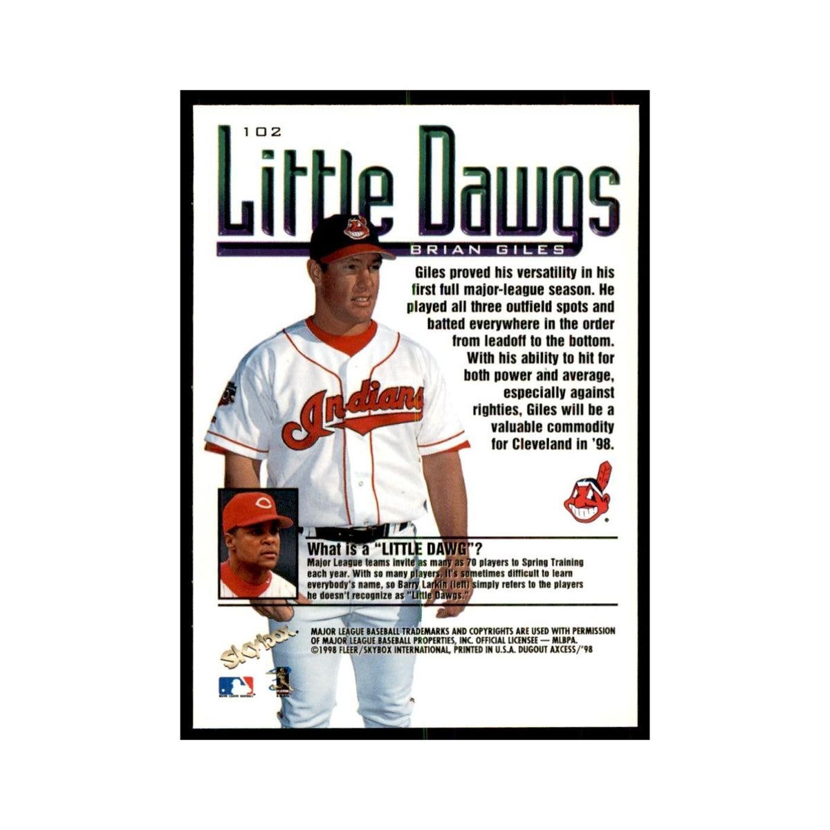 1998 SkyBox Dugout Axcess Brian Giles Baseball Cards #102