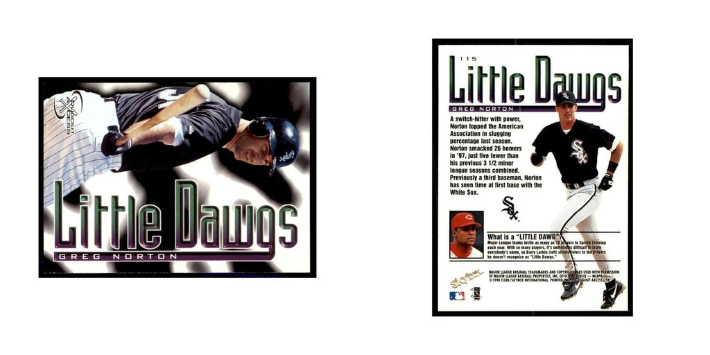 1998 SkyBox Dugout Axcess Greg Norton Baseball Cards #115