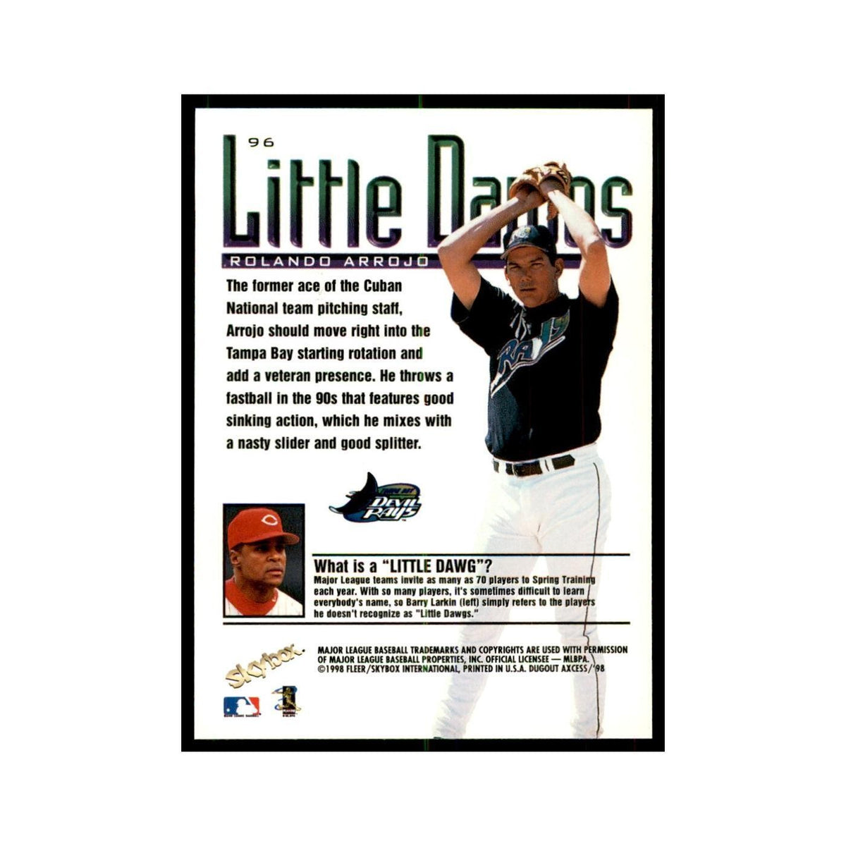 1998 SkyBox Dugout Axcess Rolando Arrojo Baseball Cards #96