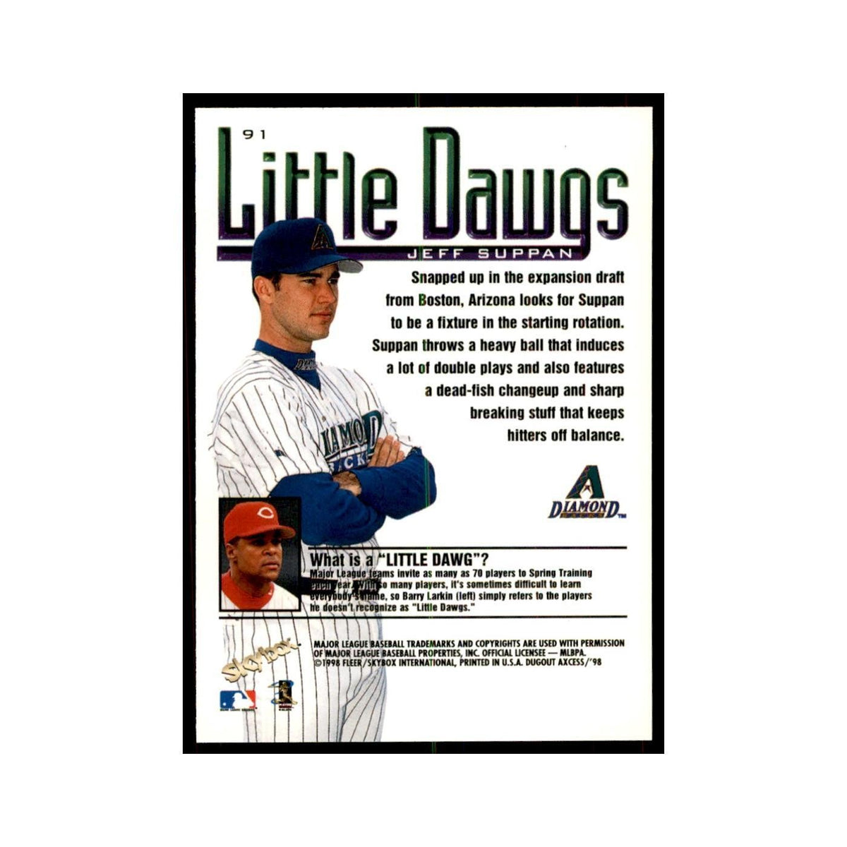 1998 SkyBox Dugout Axcess Jeff Suppan Baseball Cards #91
