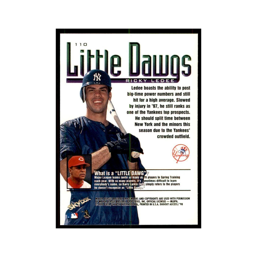 1998 SkyBox Dugout Axcess Ricky Ledee Baseball Cards #110