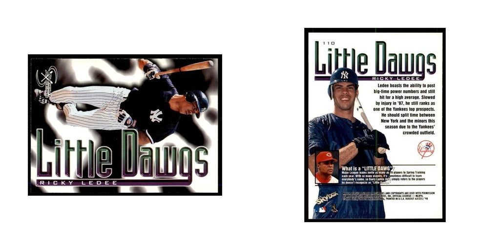 1998 SkyBox Dugout Axcess Ricky Ledee Baseball Cards #110