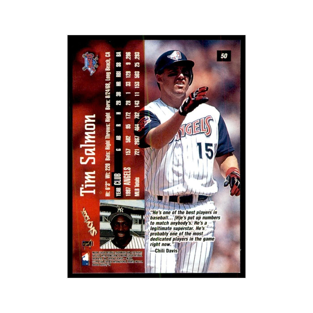 1998 SkyBox Dugout Axcess Tim Salmon Baseball Cards #50