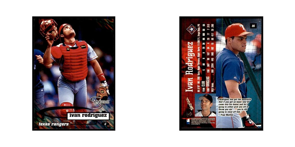 1998 SkyBox Dugout Axcess Ivan Rodriguez Baseball Cards #86
