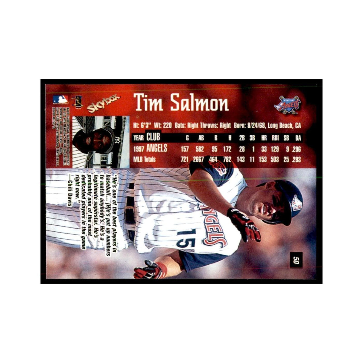 1998 SkyBox Dugout Axcess Tim Salmon Baseball Cards #50