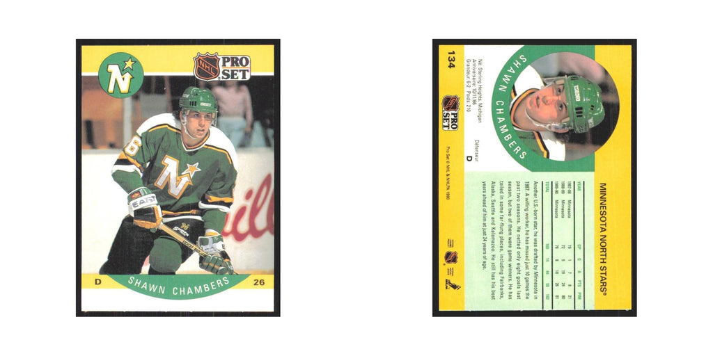 1990 Pro Set Shawn Chambers Minnesota North Stars #134
