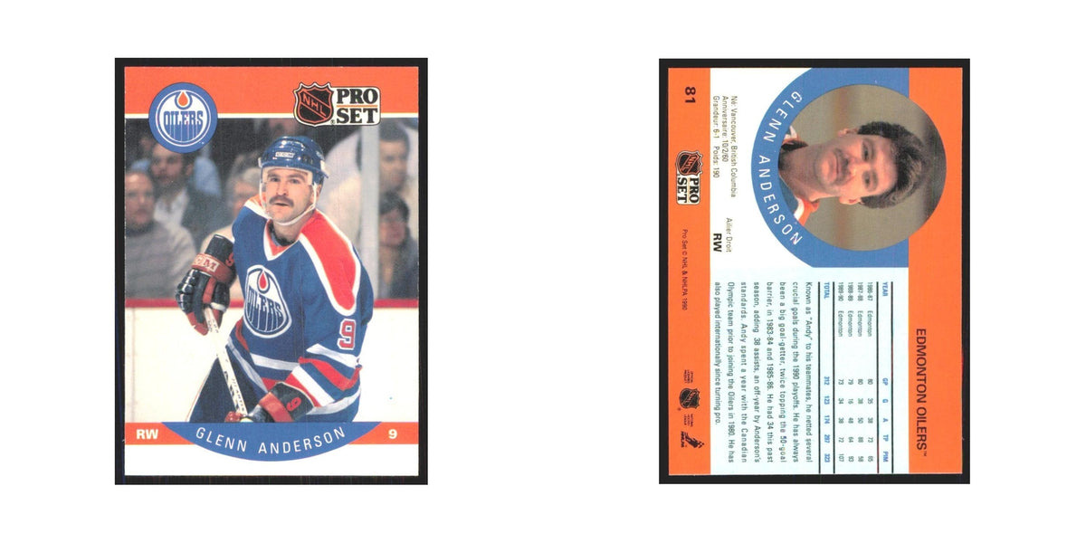 1990 Pro Set Glenn Anderson Edmonton Oilers #81