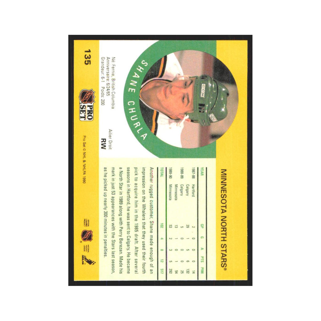 1990 Pro Set Shane Churla Minnesota North Stars #135
