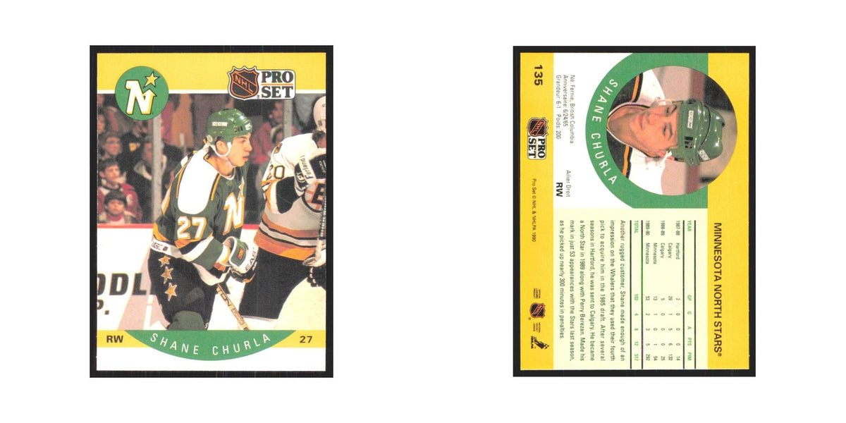 1990 Pro Set Shane Churla Minnesota North Stars #135