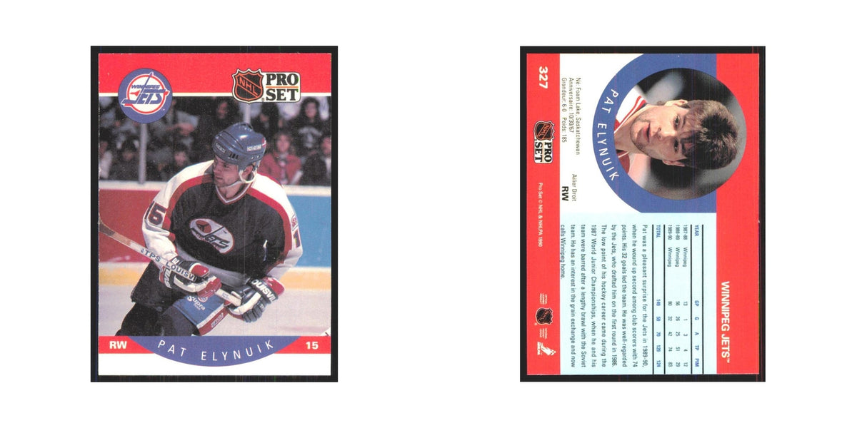 1990 Pro Set Pat Elynuik Winnipeg Jets #327